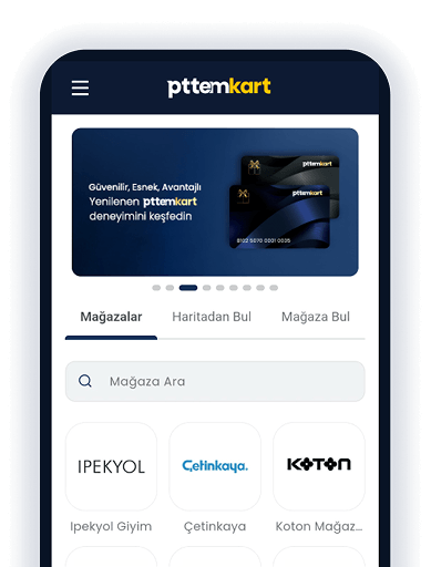 Pttemkart mobil uygulama ekran görüntüsü